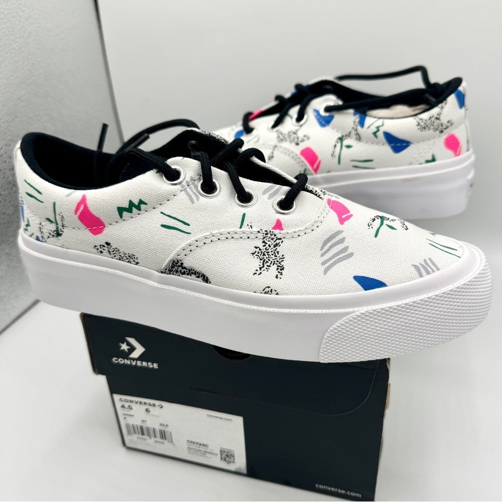 NWT Converse Skid Grip CVO Sneakers Unisex Archive Print - White Geometric 80’s